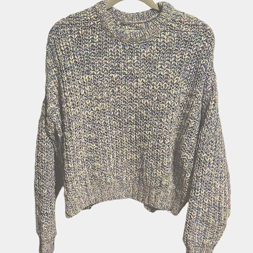 Pistola Chunky Knit Sweater in lt blue/lavender/soft pink size large